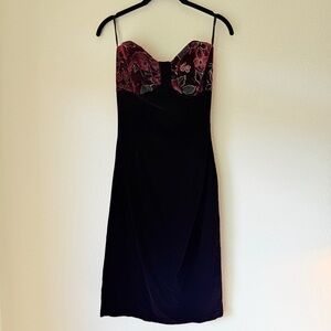 Scott McClintock Vintage Velvet Strapless Dress, Size 6
